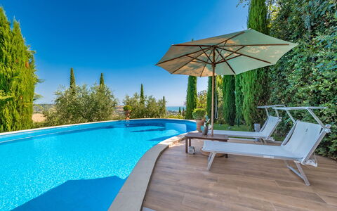 Fontespina 6: Blauw, Zwembad, Toevlucht, Buitenmeubels, Eco Hotel, Samengesteld Materiaal, Landscaping, Villa, Schaduw, Hotel