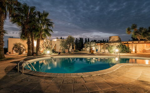 Villa Manco 12: Zwembad, Toevlucht, Hacienda, Landgoed, Eco Hotel, Landschap Verlichting, Nacht, Waterpartij, Landscaping
