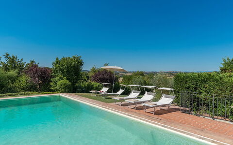 Finestra su Siena 16: Blauw, Struik, Zwembad, Tuin, Landscaping, Landgoed, Backyard, Boerderij, Villa, Hacienda
