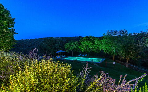 Monticchia 10: Blauw, Natuur, Tuin, Zonlicht, Landscaping, Zwembad, Park, Avond, Eco Hotel, Landschap Verlichting