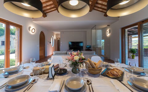 Borgo da Monte 8: Huis, Interieur Ontwerp, Meubilair, Keuken En Eettafel, Stoel, Plafond, Eetkamer, Lichte Inrichting, Landgoed, Boerderij
