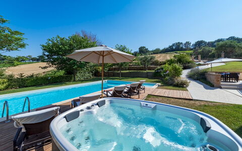 Casale Rosy 6+2: Zwembad, Buitenmeubels, Paraplu, Vrije Tijd, Toevlucht, Eco Hotel, Tuin, Schaduw, Landscaping