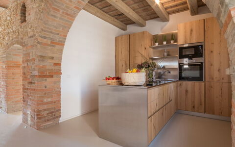 Dimora Montefiore 11: Flooring, Muur, Hout, Meubilair, Interieur Ontwerp, Plafond, Verdieping, Keuken, Houten Vloer, Countertop