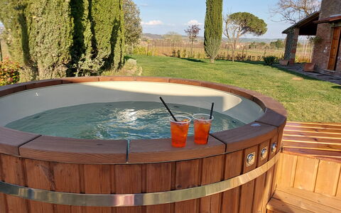 Il Grillo 10: Samengesteld Materiaal, Beits, Jacuzzi, Bad, Loodgieterswerkinrichting, Waterpartij, Hardwood, Zwembad, Backyard