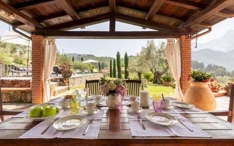 Villa Costanza 6: Meubilair, Tafel, Stoel, Keuken En Eettafel, Interieur Ontwerp, Eetkamer, Plafond, Restaurant, Buitentafel, Bloempot
