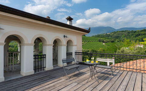 Villa Barchessa Panigai 8: Veranda, Balkon, Bergketen, Landgoed, Baluster, Villa, Dek, Eco Hotel, Hek, Hacienda
