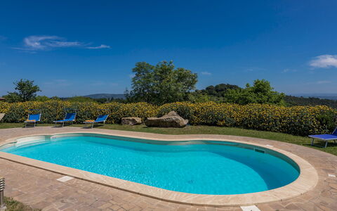 Podere San Ansano 14+2: Blauw, Zwembad, Toevlucht, Buitenmeubels, Eco Hotel, Hacienda, Landscaping, Landgoed, Schaduw, Boerderij
