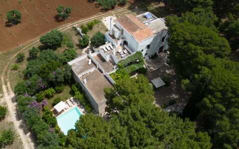 Masseria Tarsia Incuria 8+4: Boom, Woongebied, Huis, Landgoed, Vogelperspectief, Menselijke Nederzetting, Luchtfotografie, Voorstad, Ontwerp, Villa