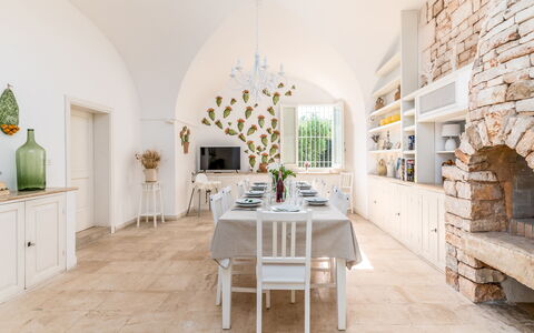 Masseria Profilo 8: Meubilair, Interieur Ontwerp, Flooring, Tafel, Stoel, Plafond, Verlichting, Verdieping, Keuken En Eettafel, Eetkamer