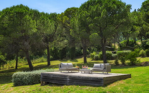 Podere Il Chiesino 8+2: Meubilair, Hout, Buitenmeubels, Tuin, Bank, Openluchtbank, Groundcover, Buitentafel, Schaduw