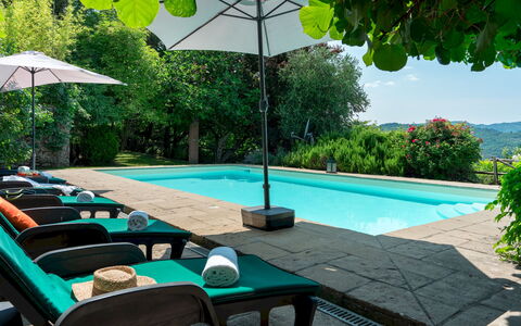 Podere Belvedere 6: Zwembad, Buitenmeubels, Zomer, Meubilair, Vrije Tijd, Paraplu, Toevlucht, Schaduw, Ligstoel, Eco Hotel