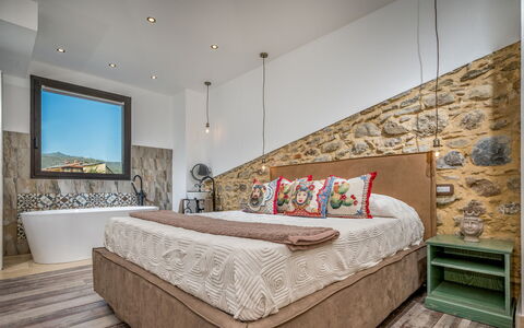 Villa Gallus 6: Meubilair, Interieur Ontwerp, Flooring, Muur, Verdieping, Slaapkamer, Bed, Hout, Plafond, Kamer