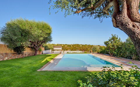 Villa la Marina 5+1: Blauw, Zwembad, Architectuur, Tuin, Landgoed, Toevlucht, Landscaping, Schaduw, Backyard, Hacienda