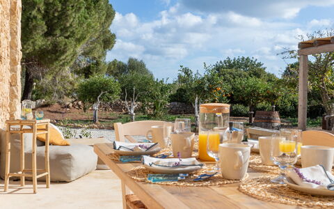 Palmento San Lorenzo 6: Meubilair, Tafel, Buitenmeubels, Stoel, Buitentafel, Keuken En Eettafel, Schaduw, Patio, Tuin, Bloempot