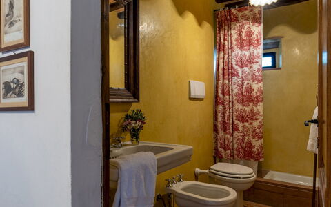 Castellare in Poggio 10: Muur, Interieur Ontwerp, Wastafel In De Badkamer, Loodgieterswerkinrichting, Flooring, Badkamer, Verdieping, Meubilair, Verlichting, Kamer