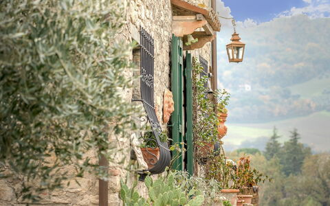 Casale delle Farfalle 12: Muur, Deur, Bloempot, Kamerplant, Stenen Muur, Balkon, Boerderij
