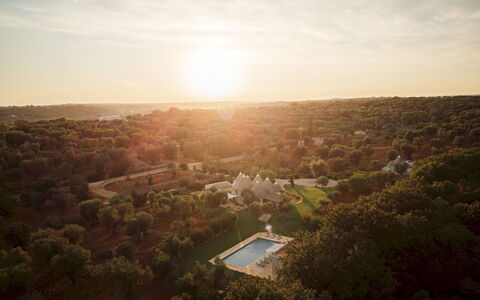 Trullo Magnifico 8: Boom, Natuur, Landschap, Horizon, Ecoregio, Land Lot, Zonlicht, Ochtend, Luchtfotografie, Plantage
