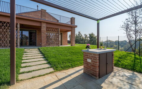 Cascina Buzio 12: Tuin, Schaduw, Outdoor Structuur, Pergola, Landscaping, Ontwerp, Werf, Paviljoen, Backyard, Patio