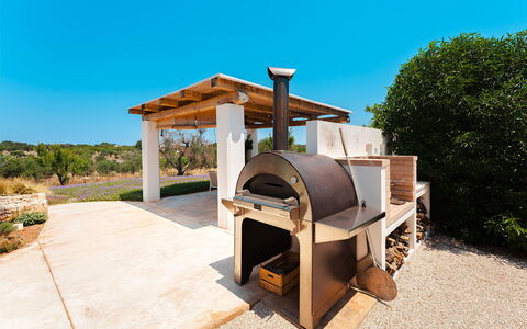 Trulli Fiori di Mandorlo 6: Tuin, Schaduw, Landscaping, Ontwerp, Beits, Outdoor Structuur, Backyard, Buitenmeubels, Patio, Steenoven