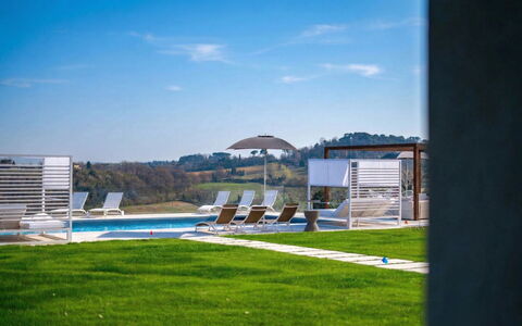 Villa Oxa 12+2: Zwembad, Buitenmeubels, Ligstoel, Gazon, Tuin, Schaduw, Toevlucht, Landscaping, Eco Hotel, Werf