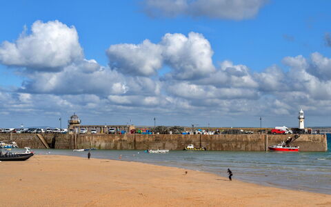 St. Ives 636: Lucht, Water, Zwemwater, Zomer, Zee, Kust, Horizon, Wolk, Kust En Oceanic Landvormen, Strand