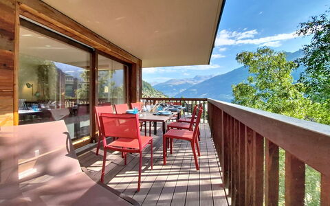 Les Rahâs A5: Hout, Beits, Balkon, Hardwood, Veranda, Stoel, Bergketen, Eco Hotel, Vallei, Schaduw