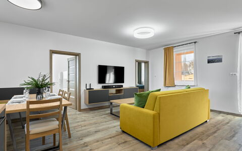 Kovářská 543: Interieur Ontwerp, Flooring, Hout, Meubilair, Plafond, Verdieping, Verlichting, Kamer, Woonkamer, Lichte Inrichting