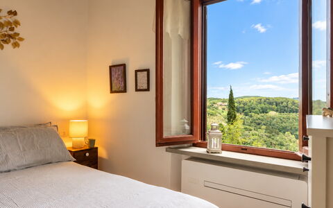 La Veduta - la Finestra su Castelfalfi: Interieur Ontwerp, Hout, Kamer, Meubilair, Slaapkamer, Bed, Flooring, Verdieping, Fotolijst, Laken