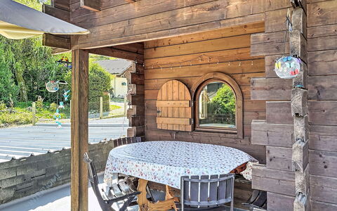 La Cabrette: Hout, Verblijf, Beits, Garden Gebouwen, Blokhut, Tuin, Hardwood, Outdoor Structuur, Backyard, Schaduw