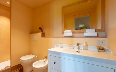Villa del Poggio D'Oro 8: Badkamer, Loodgieterswerkinrichting, Wastafel In De Badkamer, Flooring, Muur, Interieur Ontwerp, Verdieping, Wastafel, Hout, Kraan