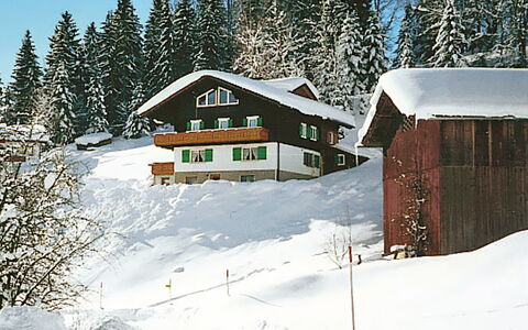 Schruns 25: Sneeuw, Eigendom, Gebouw, Lucht, Natuur, Huis, Boom, Helling, Lariks, Freezing