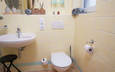 Strandwinkel: Bruin, Spiegel, Loodgieterswerkinrichting, Eigendom, Wastafel, Kraan, Badkamer, Wastafel In De Badkamer, Purper, Zwart