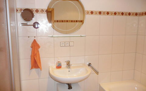Schiltach 100: Badkamer, Eigendom, Tegel, Kamer, Loodgieterswerkinrichting, Muur, Toilet, Badkamer Accessoire, Wastafel In De Badkamer, Interieur Ontwerp