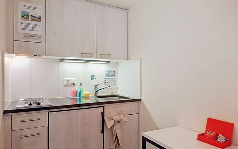 Grindelwald 150: Keuken, Countertop, Toestel Van De Keuken, Interieur Ontwerp, Gootsteen, Major Appliance, Wastafel, Cabinetry, Kraan, Appartement