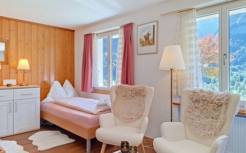 Grindelwald 255: Meubilair, Interieur Ontwerp, Kamer, Verlichting, Gordijn, Huis, Verdieping, Plafond, Tafel, Venster Behandeling