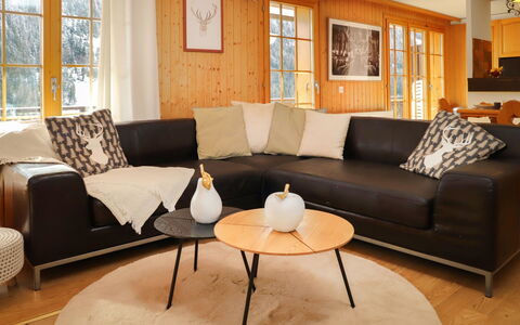 Champex 195: Bruin, Meubilair, Tafel, Eigendom, Bankstel, Venster, Comfort, Hout, Flooring, Verlichting