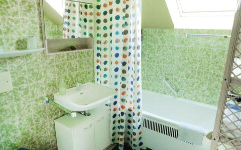 Allmendgasse: Badkamer, Kamer, Groen, Tegel, Eigendom, Interieur Ontwerp, Verdieping, Toilet, Bad, Huis