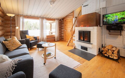 Papanmökki: Hout, Huis, Meubilair, Verblijf, Woonkamer, Blokhut, Plafond, Hardwood, Kamer, Beits
