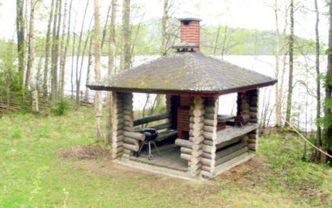 Hepolehto: Hout, Verblijf, Blokhut, Woud, Schuur, Garden Gebouwen, Lariks, Bos, Beits