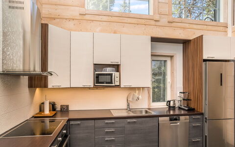 Rukan Villa Lux a: Sneeuw, Hout, Winter, Verblijf, Huis, Dak, Huis, Freezing, Blokhut, Takje