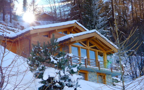 Chalet Arvine: Gebouw, Sneeuw, Venster, Fabriek, Lucht, Boom, Hout, Huis, Afdeling, Lariks