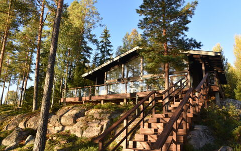 Villa Miestamo: Hout, Woud, Verblijf, Blokhut, Bos, Hardwood, Veranda, Lariks, Schaduw, Timmerhout