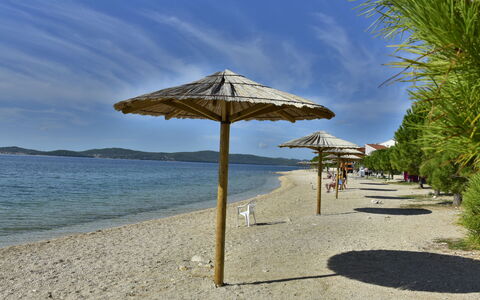 Zadar Bibinje 208: Water, Wolk, Lucht, Azure, Natuur, Fabriek, Schaduw, Boom, Arecales, Strand